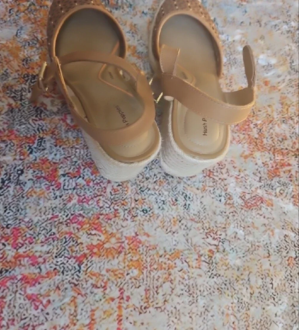 Hish PUPPIES  Espadrille Wedge Sandals with Ankle Strap